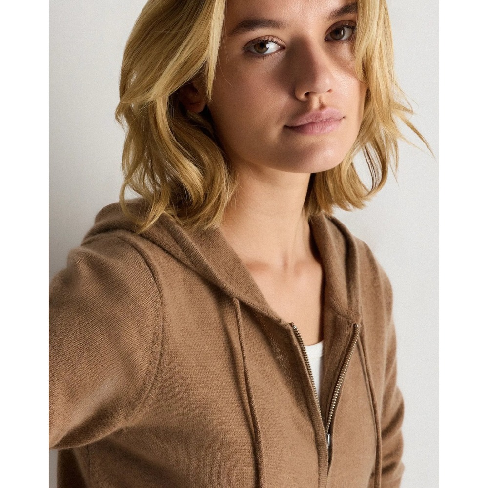 Quince Mongolian Cashmere Full zip hoodie NWT SIZE LARGE TEAK - Picture 5 of 6